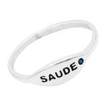 ANEL SAÚDE ZIRCÔNIA AZUL ESCURO PRATA 925