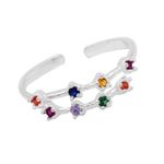 ANEL SIGNO CAPRICÓRNIO ZIRCÔNIA COLORIDA PRATA 925