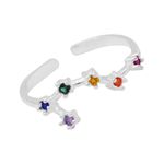 ANEL SIGNO GÊMEOS ZIRCÔNIA COLORIDA PRATA 925