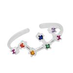 ANEL SIGNO VIRGEM ZIRCÔNIA COLORIDO PRATA 925