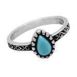 ANEL PEDRA GOTA TURQUESA PRATA 925