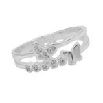 ANEL BORBOLETA ZIRCÔNIA CRISTAL PRATA 925