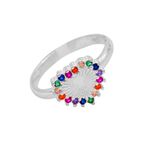 ANEL CORAÇÃO ZIRCÔNIA COLOR PRATA 925