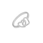 ANEL DOIS CORAÇÕES VAZADOS PRATA 925