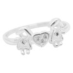 ANEL DUAS MENINAS ZIRCÔNIA CRISTAL PRATA 925