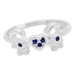ANEL DOIS MENINOS ZIRCÔNIA AZUL ESCURO PRATA 925