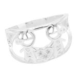 ANEL DOIS MENINOS CORAÇÃO ZIRCÔNIA CRISTAL PRATA 925