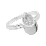 ANEL GOTA ZIRCÔNIA CRISTAL PRATA 925