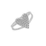 ANEL CORAÇÃO ZIRCÔNIA CRISTAL PRATA 925