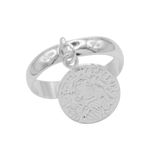 ANEL LISO COM MEDALHA DE SÃO BENTO PENDURADA PRATA 925