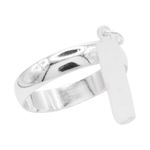 ANEL COM PLACA LISA PRATA 925