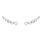 BRINCO EAR CUFF CORAÇÕES PRATA 925