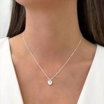 GARGANTILHA VENEZIANA PINGENTE CORAÇÃO ZIRCÔNIA CRISTAL PRATA 925