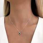 GARGANTILHA PONTO DE LUZ ZIRCÔNIA VERDE ESCURO PRATA 925