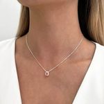 GARGANTILHA VENEZIANA GOTA ZIRCÔNIA LARANJA E CRISTAL PRATA 925