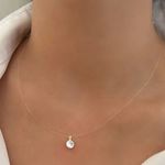 GARGANTILHA PONTO DE LUZ ZIRCÔNIA CRISTAL BORDA PRATA 925