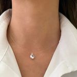 GARGANTILHA FIO NYLON PONTO DE LUZ BORDA ZIRCÔNIA CRISTAL PRATA 925