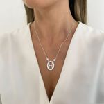 GARGATILHA CRAVEJADA LETRA H ZIRCÔNIA CRISTAL PRATA 925