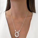 GARGANTILHA LETRA J ZIRCÔNIA CRISTAL PRATA 925