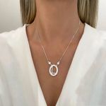 GARGANTILHA LETRA L ZIRCÔNIA CRISTAL PRATA 925