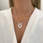 GARGANTILHA LETRA O ZIRCÔNIA CRISTAL PRATA 925