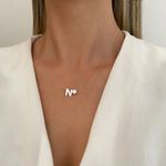GARGANTILHA FIO NYLON LETRA N PONTO DE LUZ ZIRCÔNIA CRISTAL PRATA 925