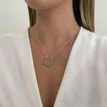 GARGANTILHA INDIANA PEDRA CABOCHÃO AZUL TURQUESA PRATA 925