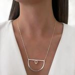 GARGANTILHA CORAÇÃO ZIRCÔNIA ROSA CLARO PRATA 925