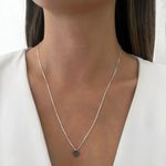 GARGANTILHA PINGENTE CORAÇÃO MARCASSITA PRATA 925