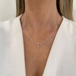 GARGANTILHA CACTO ZIRCÔNIA AMARELO PRATA 925