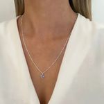 GARGANTILHA CACTO ZIRCÔNIA AZUL ESCURO VENEZIANA GROSSA PRATA 925