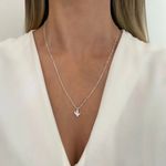 GARGANTILHA CACTO ZIRCÔNIA CRISTAL PRATA 925