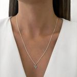 GARGANTILHA PINGENTE CACTO ZIRCÔNIA VERDE PRATA 925