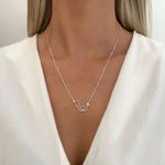 GARGANTILHA ESTETOSCÓPIO ZIRCÔNIA AZUL ESCURO PRATA 925