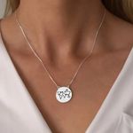 GARGANTILHA MEDALHA MAPA PRATA 925