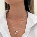 GARGANTILHA CORAÇÃO ZIRCÔNIA CRISTAL PRATA 925