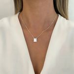 GARGANTILHA DUAS MENINAS ZIRCÔNIA CRISTAL PRATA 925