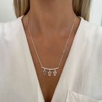 GARGANTILHA ZIRCÔNIA CRISTAL TRÊS MENINAS PRATA 925