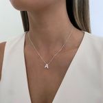 GARGANTILHA VENEZIANA COM LETRA A CRAVEJADA ZIRCÔNIA CRISTAL PRATA 925