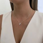 GARGANTILHA VENEZIANA COM LETRA S CRAVEJADA ZIRCÔNIA CRISTAL PRATA 925
