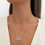 GARGANTILHA BICICLETA ZIRCÔNIA CRISTAL PRATA 925