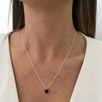 GARGANTILHA PONTO DE LUZ ZIRCÔNIA PRETO PRATA 925