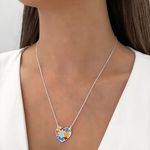 GARGANTILHA CORAÇÃO AUTISMO PRATA 925