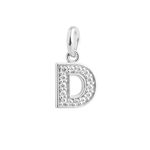 BERLOQUE LETRA CRAVEJADO ZIRCÔNIA CRISTAL PRATA 925