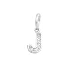 BERLOQUE LETRA CRAVEJADO ZIRCÔNIA CRISTAL PRATA 925