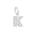 PINGENTE LETRA ZIRCÔNIA CRISTAL PRATA 925