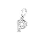 BERLOQUE LETRA CRAVEJADO ZIRCÔNIA CRISTAL PRATA 925