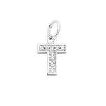 PINGENTE LETRA ZIRCÔNIA CRISTAL PRATA 925