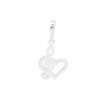 PINGENTE CORAÇÃO NOTA MUSICAL PRATA 925