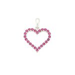 PINGENTE CORAÇÃO ZIRCÔNIA ROSA PRATA 925